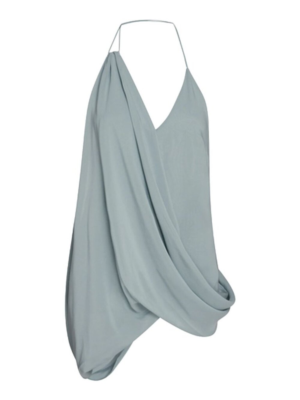 Jacquemus Le Haut Prago Draped Halter Top Light Blue Open Back FR 34